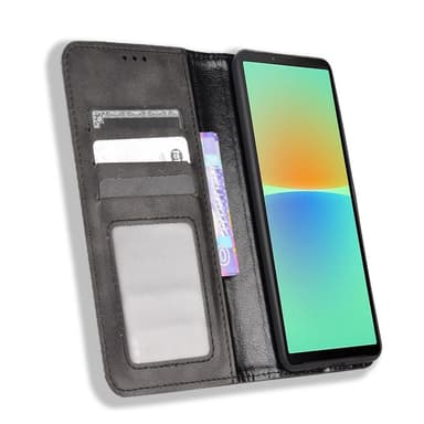 Wallet Stand Flip-telefonetui til Xperia 10 V - Sort