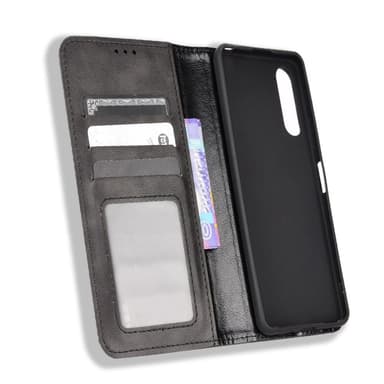 Wallet Stand Flip-telefonetui til Xperia 10 V - Sort