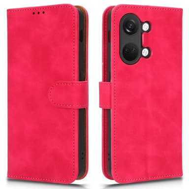 SKALO OnePlus Nord 3 5G / Ace 2V Matt PU-læderpungetui - Cerise