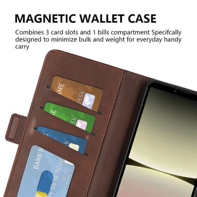 SKALO Sony Xperia 10 V Premium Wallet Flip Cover - Sort
