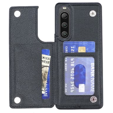 SKALO Sony Xperia 10 V PU-læder Cover med Pung - Sort