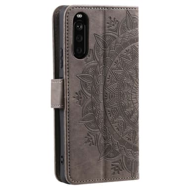 SKALO Sony Xperia 10 V Mandala Flip Cover - Grå