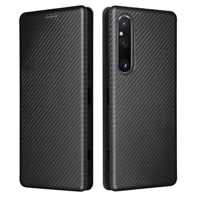 SKALO Sony Xperia 1 V Carbon Fiber Pungetui - Sort
