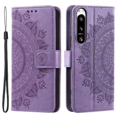 SKALO Sony Xperia 5 IV 5G Mandala Flip Cover - Lilla