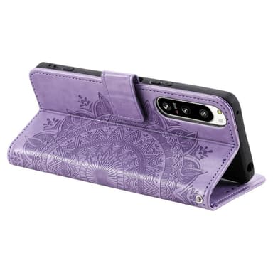 SKALO Sony Xperia 5 IV 5G Mandala Flip Cover - Lilla