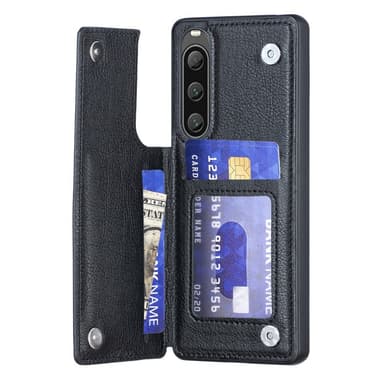 SKALO Sony Xperia 10 V PU-læder Cover med Pung - Sort