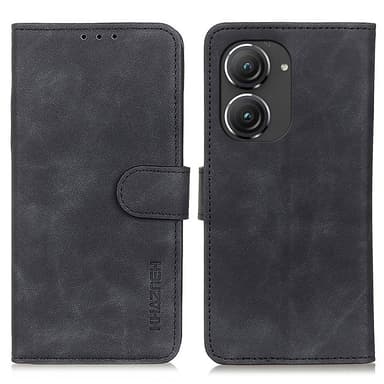 SKALO Asus Zenfone 9 5G KHAZNEH Pungetui i PU-læder - Sort