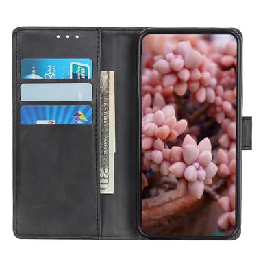 SKALO OnePlus 10T 5G Flip Cover m. pung i PU-læder - Sort