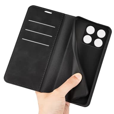 SKALO OnePlus 10T 5G Flip Cover m. pung i PU-læder - Sort