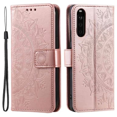 SKALO Sony Xperia 10 V Mandala Flip Cover - Rosa guld