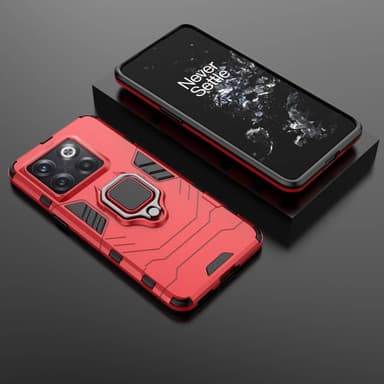 SKALO OnePlus 10T 5G Armor Hybrid metal ring cover - Rød
