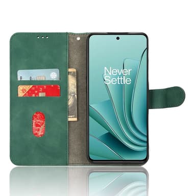 SKALO OnePlus Nord 3 5G / Ace 2V Matt PU-læderpungetui - Grøn