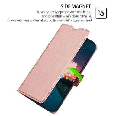 SKALO Asus Zenfone 9 5G Ultratynd Premium Wallet Case - Rosa guld