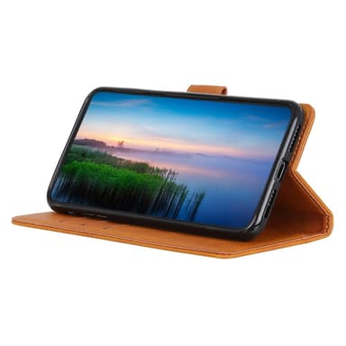 SKALO OnePlus 10T 5G Flip Cover m. pung i PU-læder - Brun