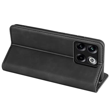 SKALO OnePlus 10T 5G Flip Cover m. pung i PU-læder - Sort