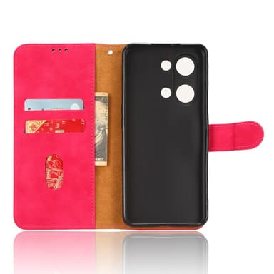 SKALO OnePlus Nord 3 5G / Ace 2V Matt PU-læderpungetui - Cerise