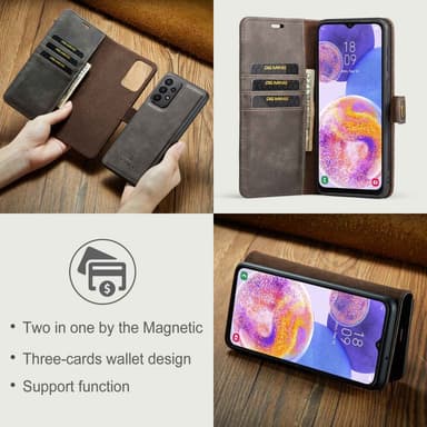 DG MING Samsung A23 5G 2-i-1 Magnet Pungetui - Grå