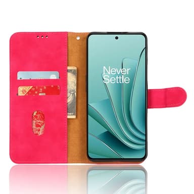 SKALO OnePlus Nord 3 5G / Ace 2V Matt PU-læderpungetui - Cerise
