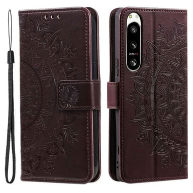 SKALO Sony Xperia 5 IV 5G Mandala Flip Cover - Brun