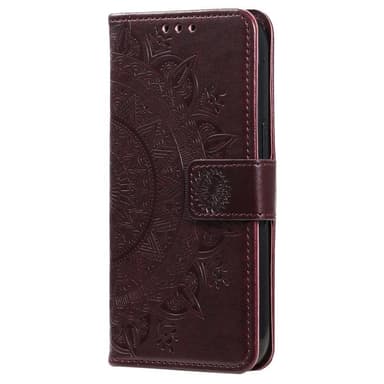 SKALO Sony Xperia 5 IV 5G Mandala Flip Cover - Brun
