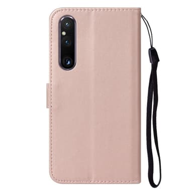 SKALO Sony Xperia 1 V Flip Cover m. pung i PU-læder - Rosa guld