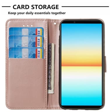 SKALO Sony Xperia 1 V Flip Cover m. pung i PU-læder - Rosa guld