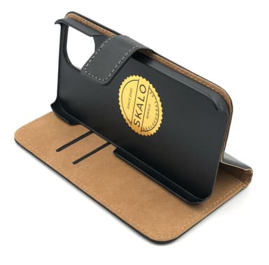 SKALO iPhone 14 Plus Flip Cover m. Pung i Ægte Læder - Rød