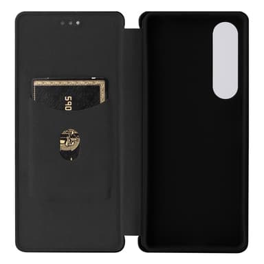 SKALO Sony Xperia 1 V Carbon Fiber Pungetui - Sort