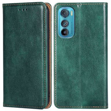 SKALO Motorola Edge 30 5G Flip Cover m. pung i PU-læder - Grøn