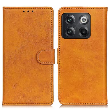 SKALO OnePlus 10T 5G Flip Cover m. pung i PU-læder - Brun