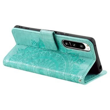 SKALO Sony Xperia 5 IV 5G Mandala Flip Cover - Turkis