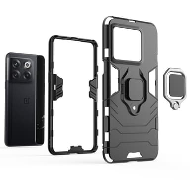 SKALO OnePlus 10T 5G Armor Hybrid metal ring cover - Rød