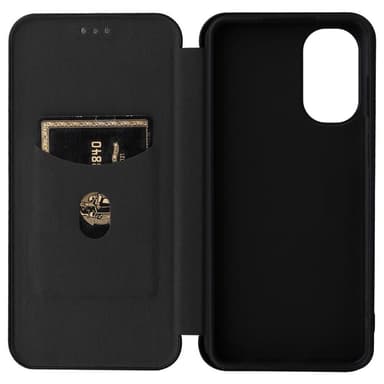 SKALO Motorola Moto G62 5G Carbon Fiber Pungetui - Sort