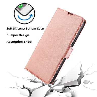 SKALO Asus Zenfone 9 5G Ultratynd Premium Wallet Case - Rosa guld