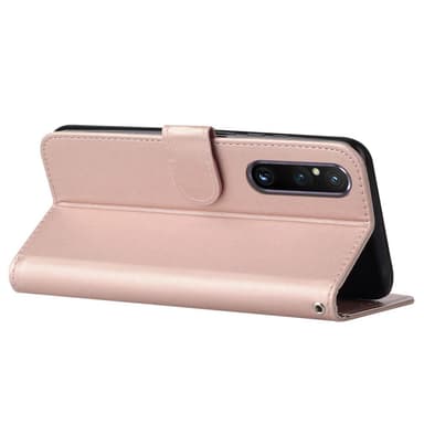 SKALO Sony Xperia 1 V Flip Cover m. pung i PU-læder - Rosa guld