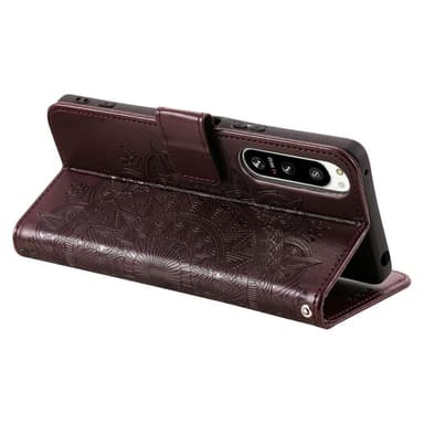 SKALO Sony Xperia 5 IV 5G Mandala Flip Cover - Brun