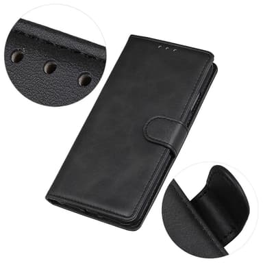 SKALO OnePlus 10T 5G Flip Cover m. pung i PU-læder - Sort