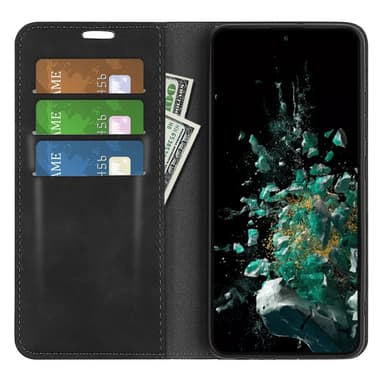 SKALO OnePlus 10T 5G Flip Cover m. pung i PU-læder - Sort