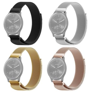SKALO Milanese Loop til Garmin Vivomove 3 - Sølv