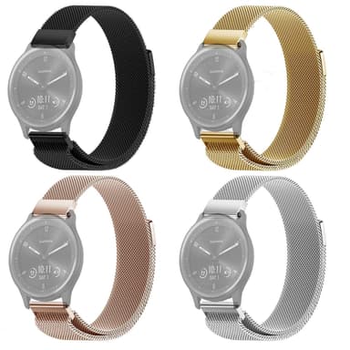 SKALO Milanese Loop til Garmin Vivomove Sport/Style/Luxe - Sølv