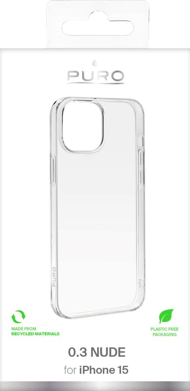 Puro 0.3 Nude iPhone 15 etui (gennemsigtig)