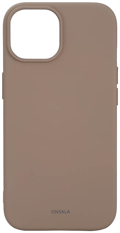 Onsala iPhone 15 silikoneetui (beige)