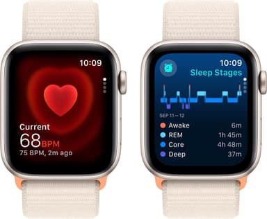 Apple Watch SE 2nd Gen 44mm GPS (Stjerneskær Alu/Stjerneskær sportsrem)