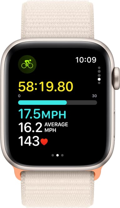 Apple Watch SE 2nd Gen 44mm GPS (Stjerneskær Alu/Stjerneskær sportsrem)