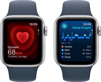 Apple Watch SE 2nd Gen 40mm LTE (Sølv Alu/Storm blå sportsrem S/M)