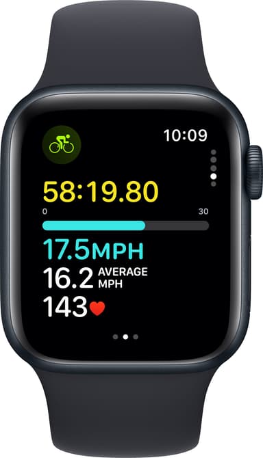 Apple Watch SE 2nd Gen 40mm LTE (Midnat Alu/Midnat sportsrem M/L)
