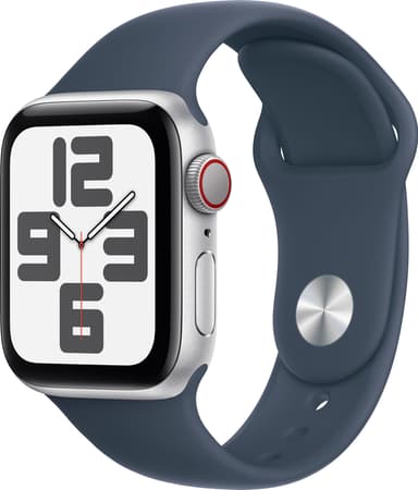 Apple Watch SE 2nd Gen 40mm LTE (Sølv Alu/Storm blå sportsrem M/L)