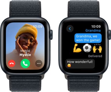 Apple Watch SE 2nd Gen 44mm GPS (Midnat Alu/Midnat sportsrem)