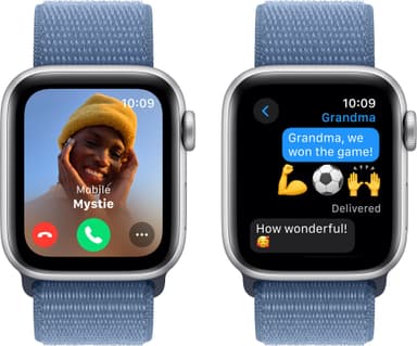 Apple Watch SE 2nd Gen 40mm GPS (Sølv Alu/Vinter blå sportsrem)