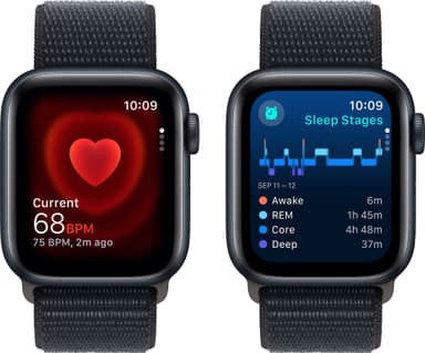 Apple Watch SE 2nd Gen 40mm GPS (Midnat Alu/Midnat sportsrem)